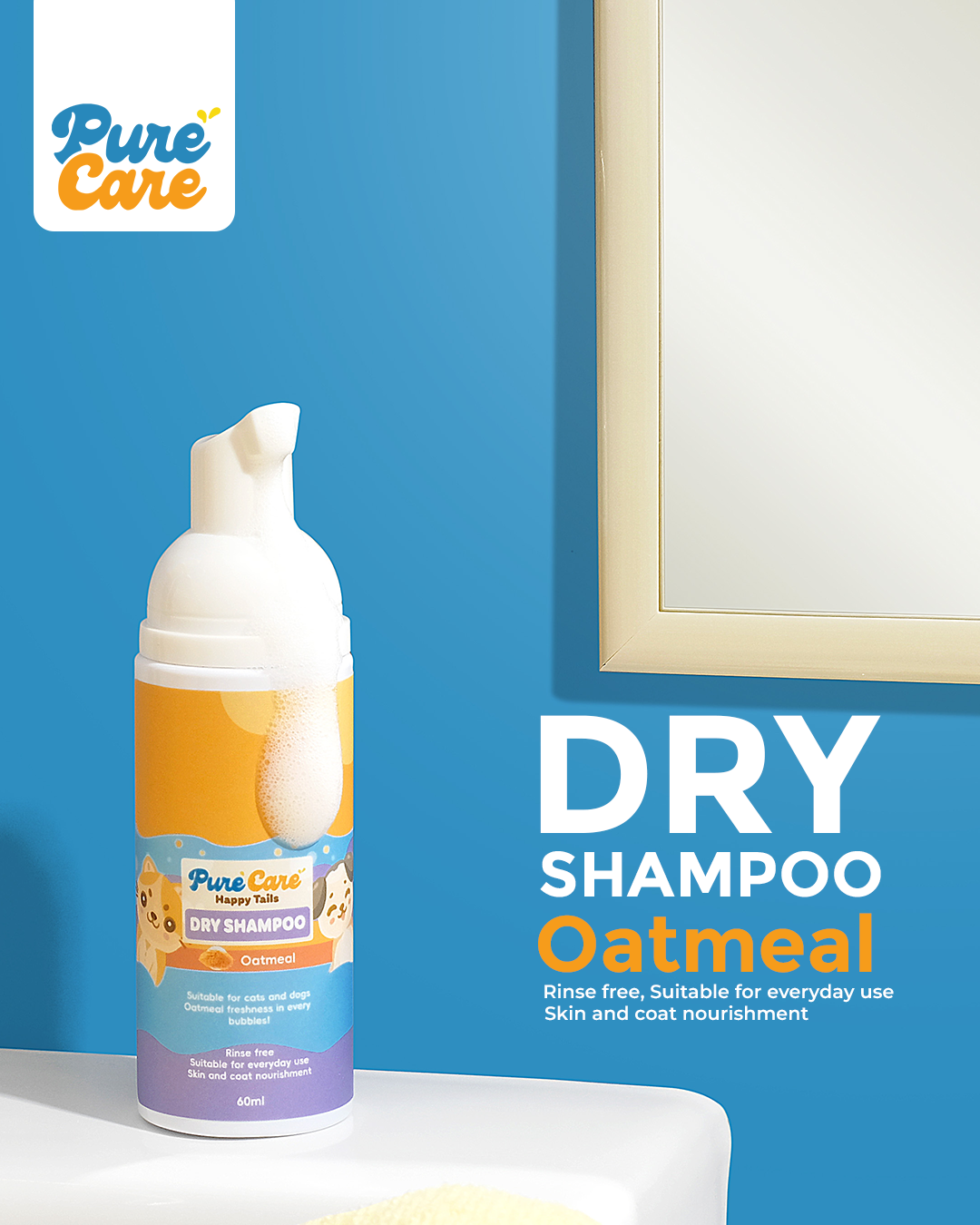 PureCare Happy Tails Oatmeal Dry Shampoo